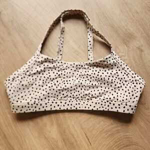 White Fox Boutique Cream and Black Sports Bra